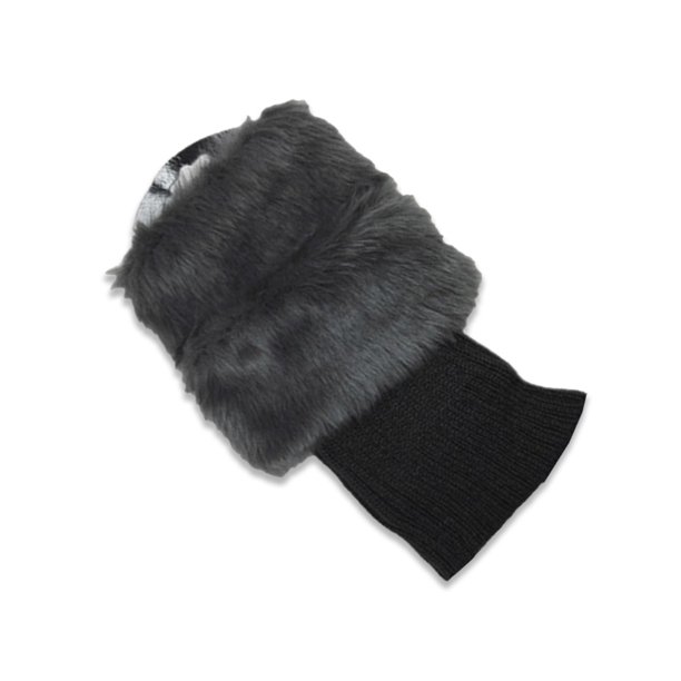 Minnieouse 1 par de calentadores de piel para piernas, puños cálidos, bonitos adornos para botas, calcetín tejido de invierno para mujeres, Medias Gris oscuro