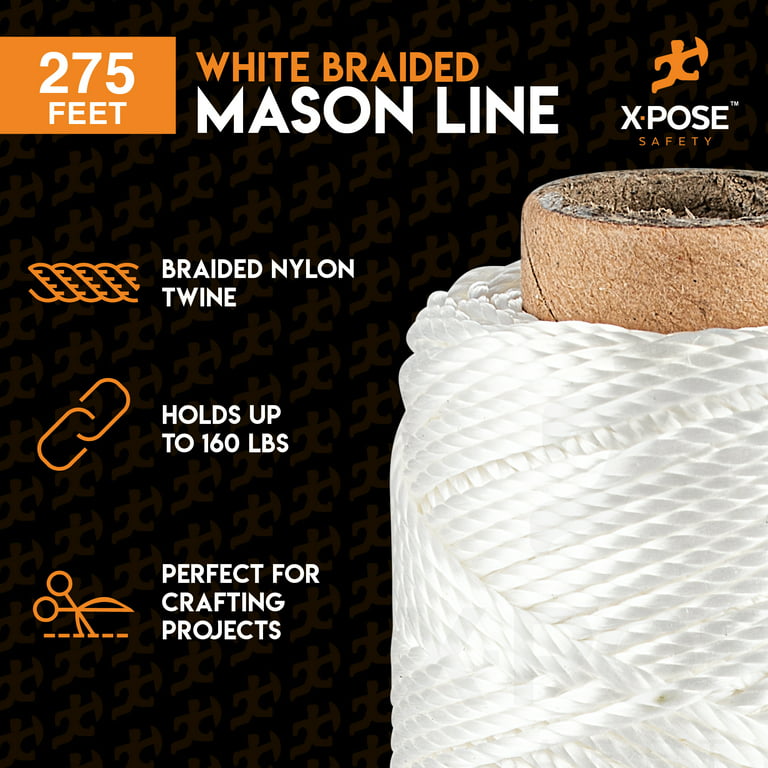 Nylon Twine - 275' Nylon String - Synthetic Thin Twine String - Indoor &  Outdoor Use for Crafts, Camping, Garden, Line Level, Marine, Fishing, Trot  Line, Decoy, Property Markers, Construction (White) 