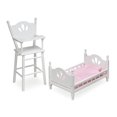 thumbnail image 1 of Juego De Cama Y Trona English Country Doll Con Ropa De Cama Chevron - Blanco/Rosa, 1 of 5