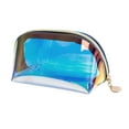 thumbnail image 4 of Neceser holográfico iridiscente para maquillaje, organizador de artículos de tocador con cremallera para mujer, ideal como regalo de vacaciones, para 18 cm x 75 cm x 9 cm, 4 of 10