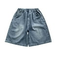 thumbnail image 5 of WUXIAN Kids Boys Jeans Casual Loose Straight Leg Shorts Relaxed Fit Denim Shorts,Blue,18-24 Months, 5 of 6