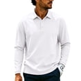 thumbnail image 2 of Polo Shirts for Men Cotton Breathable Sun Protection Long Sleeve Golf Collared Shirt for Casual Work Travel, 3 Buttons, 2 of 5