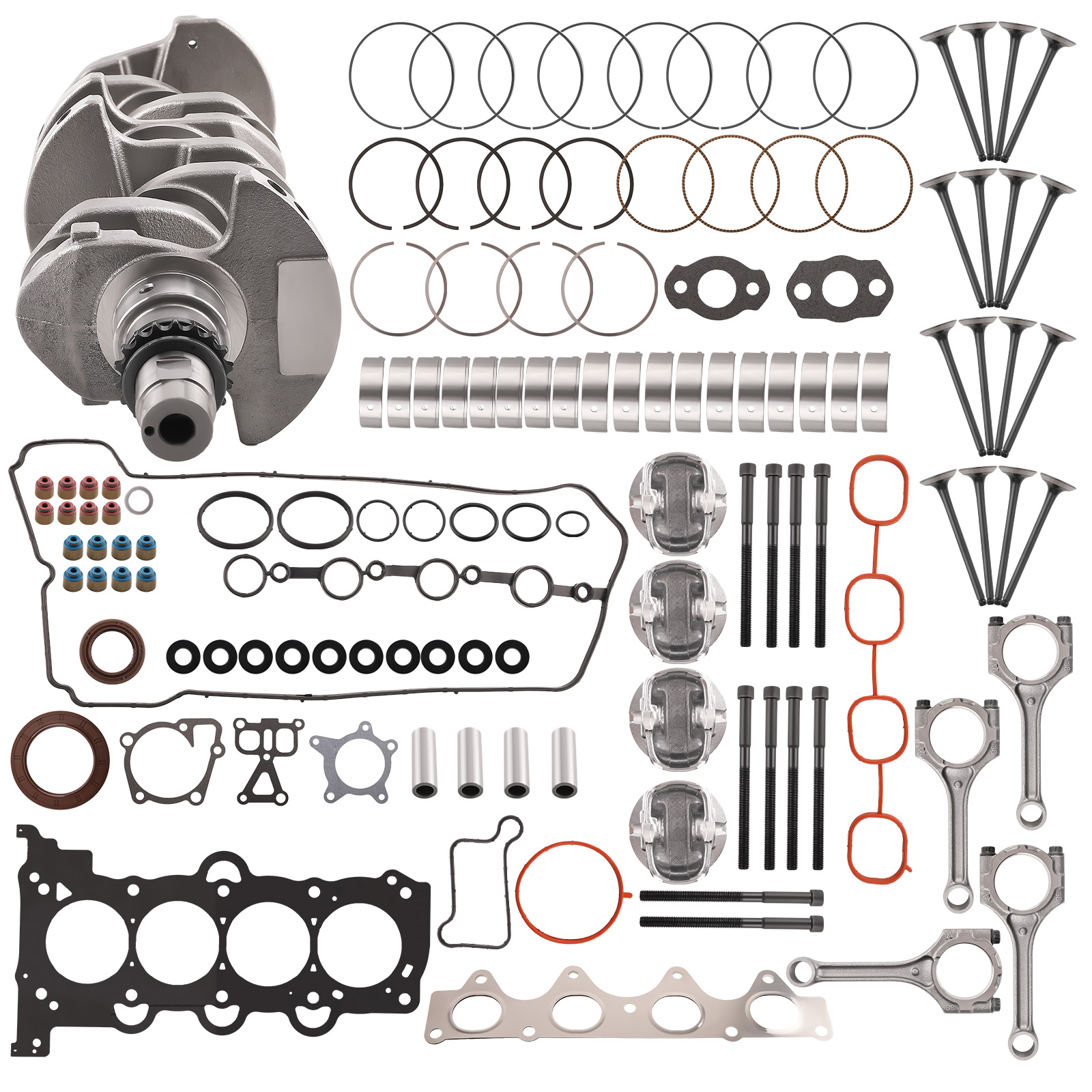 maXpeedingrods G4FD Engine Rebuild Overhaul Kit and Crankshaft Connecting Rod for Hyundai Kia Accent Rio Soul 1.6L 2012-2017 Replace 23110-2B610