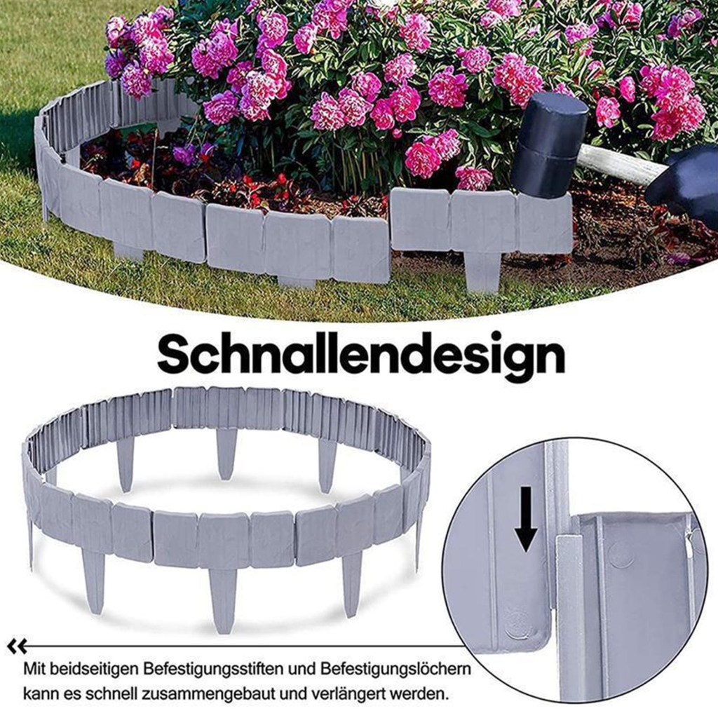 ZPAQI 5/10/20Pcs Landscape Edging Border Garden Edging Border Plastic Stone Effect