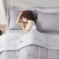thumbnail image 6 of Virtu Queen Comforter Set, 7 Piece Bed in a Bag, Bedding Comforter Set with Sheets, Reversible Bedding Sets, Grey lavender, 6 of 9