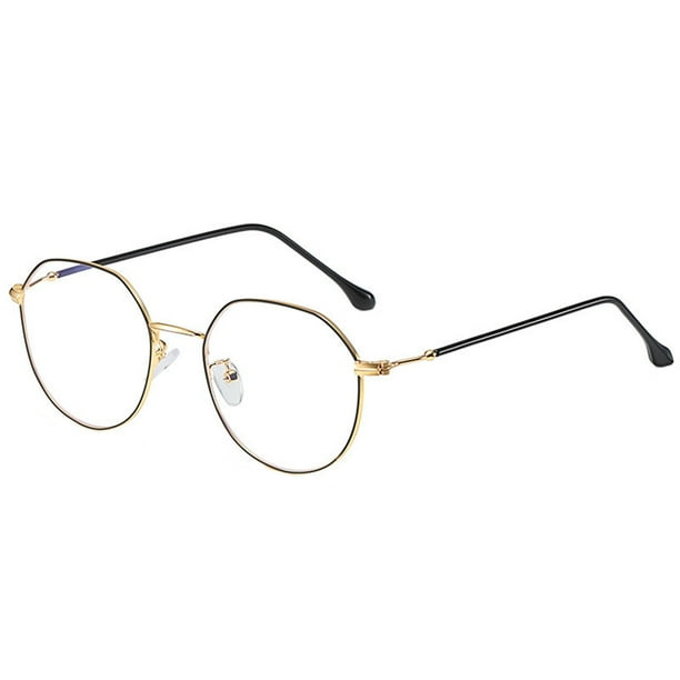 Gafas Irregulares con Estilo, Lentes Transparentes Y Planas, Gafas de Montura Completa Ligero Anti-azul, Protección , Estilo Retro Sunnimix Anteojos irregulares