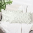 thumbnail image 2 of REGALWOVEN Set of 2 Solid Color Cut Flower Checkered Throw Pillow Covers Soft Cozy Neutral Decorative Cushion Covers for Sofa Home Decor White 12" x 20", 2 of 6