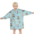 thumbnail image 3 of Blue Highland Cow Bathtub Starfish Pattern Blanket Hoodies for Kids 6-13YR Oversize Wearable Blanket Hoodies for Boys Girls Teens, 3 of 7
