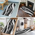 thumbnail image 5 of 2'x6' Rug Runners for Hallways Kitchen, Black Waves Non Slip Entryway Beside Floor Carpet Runner, Ombre Sea Ripples Shabby Beach Washable Laundry Room Bedroom Throw Rugs Mat for Family Pet, 5 of 8