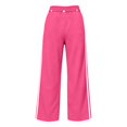 thumbnail image 5 of RUTAYY Women's Wide Leg Pants Drawstring Elastic Waist Vertical Side Stripe Side Pockets Casual Sports Comfortable Long Trousers, Red, 5 of 5
