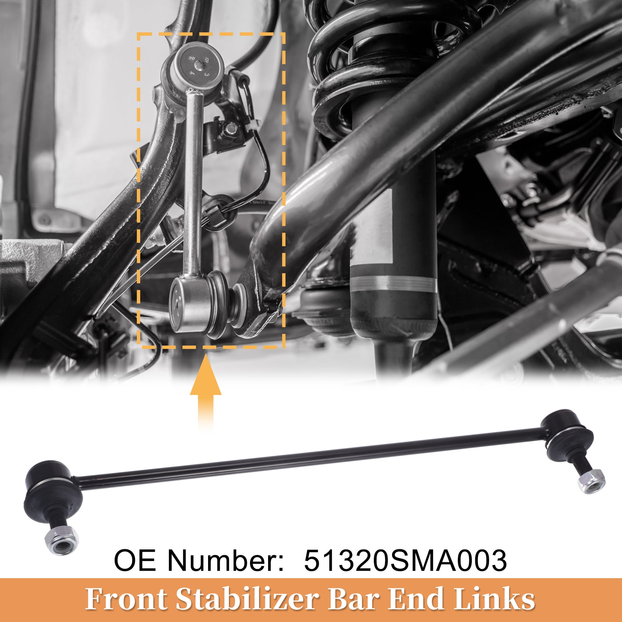 2pcs Front Sway Bar Links Stabilizer Bar Link Kit for Honda Stream Suspension Kit No.51320SMA003
