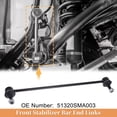 thumbnail image 3 of 2pcs Front Sway Bar Links Stabilizer Bar Link Kit for Honda Stream Suspension Kit No.51320SMA003, 3 of 7