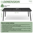 thumbnail image 5 of Pellebant 82" Aluminum Durable Outdoor Dining Table, Black, 5 of 7