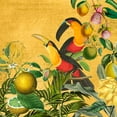 thumbnail image 2 of Haase, Andrea 12x12 Gold Ornate Wood Framed with Double Matting Museum Art Print Titled - Exotic Birds Jungle, 2 of 4