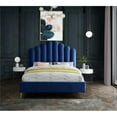 thumbnail image 4 of Meridian Furniture Lily Solid Wood and Tufted Velvet Queen Bed in Navy, 4 of 6