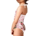 thumbnail image 4 of FOR U DESIGNS Cute Pink Halter Neck Swimsuit for Girls 7-8 Years Old Strawberry Sloth One Piece Bathing Suit Comfy Off Shoulder Swimwear Pool Beach Outfit, 4 of 6
