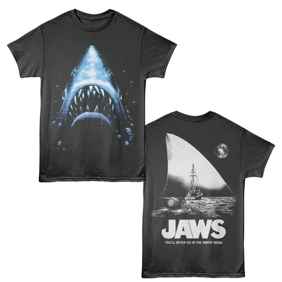 Jaws Huge Shark Fin Men's T Shirt (Charcoal, AdultS)