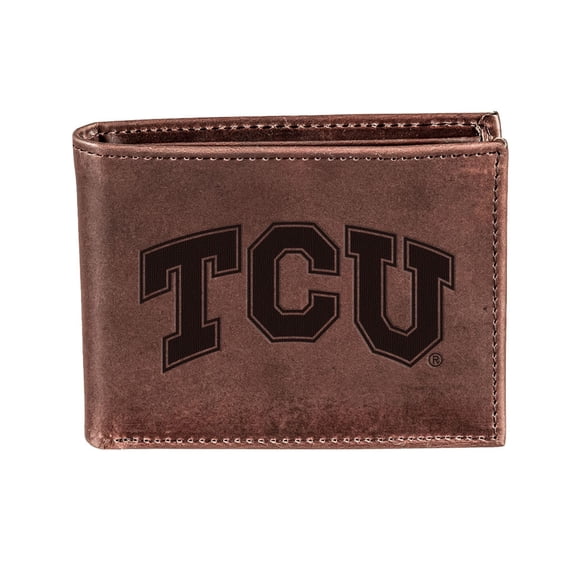 Evergreen TCU Crazy Horse Collection Bi-Fold Wallet