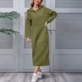 thumbnail image 6 of UKHCCC Women's Hoodie Dress Fleece Lined Long Sleeve Sweatshirt Dress Casual Oversized Long Maxi Dress with Kangaroo Pocket S-5XL, 6 of 8