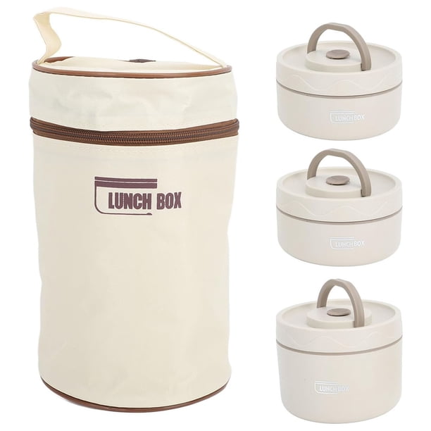 Fiambrera Térmica, Contenedor térmico para almuerzo de acero inoxidable, sellado, multifunción, portátil, con bolsa (3 cajas)