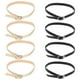 thumbnail image 1 of 4 pares de correas ajustables para zapatos de tacón alto, antideslizantes, de piel sintética, elásticas, de repuesto, para zapatos sueltos, color negro y dorado., 1 of 7