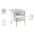 thumbnail image 4 of Pemberly Row Modern Cream Velvet Accent Chair with Gold Iron Legs, 4 of 9