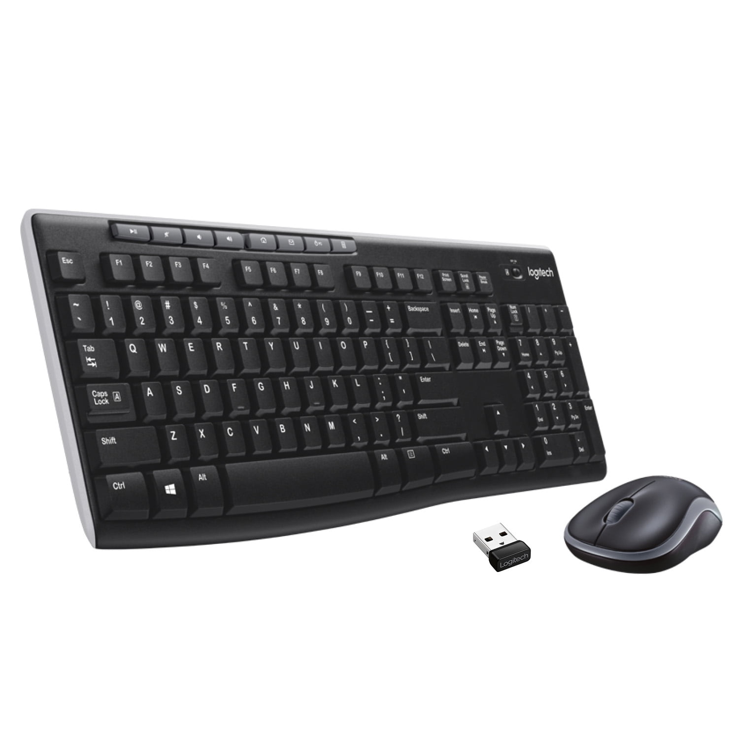 Logitech Wireless Keyboard and Mouse Combo for Windows - 2.4 GHz Wireless - 8 Multimedia and Shortcut Keys - 2-Year Battery Life for PC Laptop
