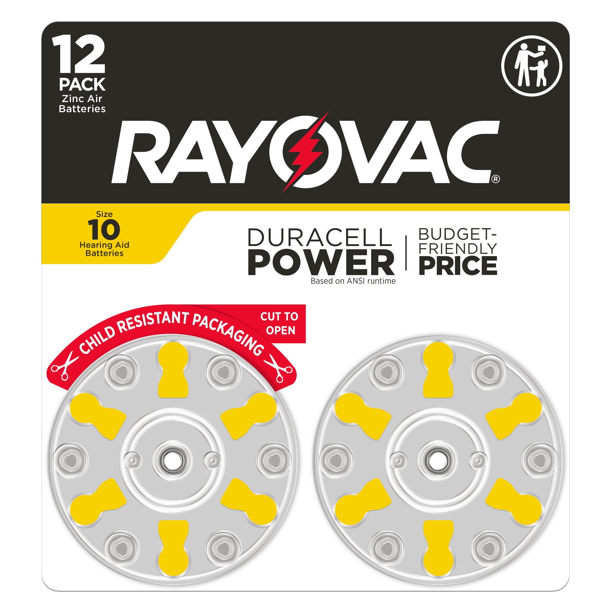 (5 pack) Rayovac Size 10 Hearing Aid Batteries (12 Pack), Size 10 Batteries