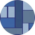 thumbnail image 1 of Ahgly Company Machine Washable Indoor Round Transitional Blueberry Blue Area Rugs, 4' Round, 1 of 7
