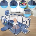 thumbnail image 6 of 71” x 48” Extra Large Baby Playpen with Basketball Hoop & Soccer Net, No-gap safety Play Yard for Babies & Toddlers, Sturdy Mesh Fence Ball Pit Area (No Balls), 6 of 8