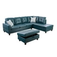 thumbnail image 3 of Ainehome Furniture Sectional Sofa Set, Living Room Sofa Set, Leather Sectional Sofa(Right Hand Facing, Denim), 3 of 7