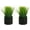Black, variant on Tabletop Artificial Grass Plants Decorative Faux Greenery Plant Potted in Modern Cylindrical Black Cement Pots, Set of 2