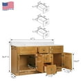 thumbnail image 2 of Design House Fully Assembled Brookings 61" x 22" Bath Cabinet with 4" Center Set Cultured Marble Vanity Top, Modern Birch/Solid White, 2 of 5