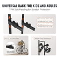 thumbnail image 4 of Freestanding Vertical Bike Rack for Garage, Heavy Duty Steel Bike Storage Stand, Adjustable Gravity Wall Mount Holds 4 Bikes Up to 260 lbs, Easy Assembly, Black – Indoor Outdoor Use, 4 of 11