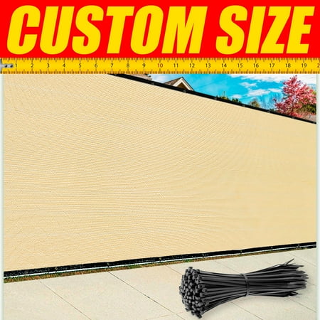 ColourTree 6  x 75  Beige Fence Privacy Screen Windscreen Shade Fabric Cloth HDPE  90% Visibility Blockage  with Grommets  Heavy Duty Commercial Grade  Cable Zip Ties Included - Custom Avalible