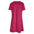 thumbnail image 5 of JIAYUE Women's Dress Short Sleeve Above Knee Casual Vacation Round Neck Solid Color For Travel With Leggings Comfortable Breathable Loose Fit Trendy Female Dresses, 5 of 5