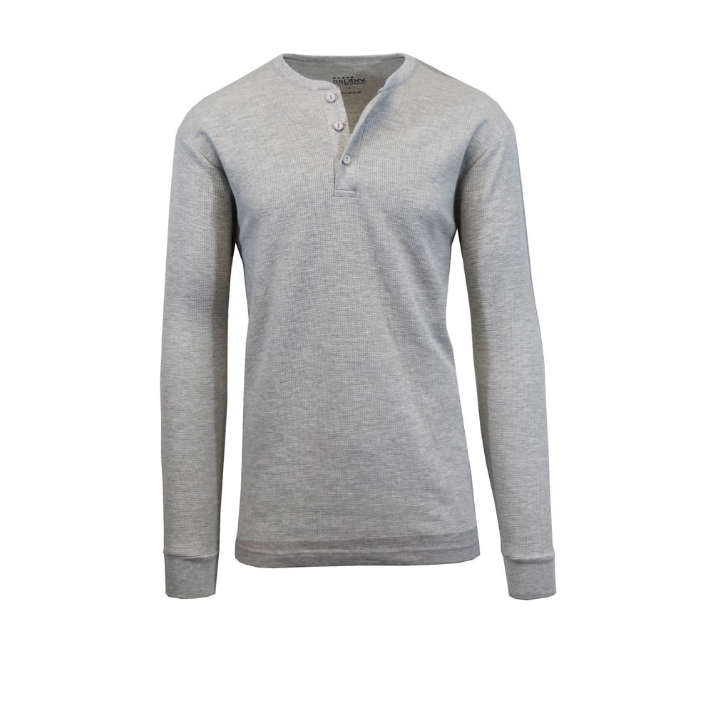 GBH Men's Long Sleeve Thermal Henley Tee Upto 3XL
