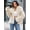 Beige, variant on Womens Faux Fur Jacket Long Sleeve Open Front Collared Coat Soft Warm Cozy Comfortable Casual Daily Fall Winter Outerwear