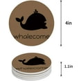 thumbnail image 1 of FMSHPON Ocean Whale Silhouette Brown Set of 8 Round Coaster for Drinks, Absorbent Ceramic Stone Coasters Cup Mat with Cork Base for Home Kitchen Room Coffee Table Bar Decor, 1 of 6