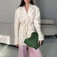 thumbnail image 4 of Veste pour Femmes, Blazer à Taille Cintrée à la Mode, Ample et Polyvalent, Col en V, 4 of 5