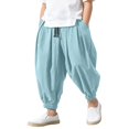 thumbnail image 3 of Ruyang Toddler Baby Boys Drawstring Harem Pant Lightweight Loose Fitting Sports Pants Kids Solid Breathable Casual Sweatpant, 3 of 6