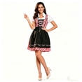 thumbnail image 2 of IUYRTFE Women's Oktoberfest Dirndl Dress Short Sleeve Floral Print Bavarian Costume for Beer Festival Party, 2 of 7