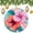 Pattern-3, variant on Tropical Flowers Hibiscus with Green Palm Leaves Christmas Ceramic Ornament Hibiscus Summer Tropical Leaves And Flowers Circle Ornament Christmas Xmas Tree Ornament Decoration Hanging Pendant Decor