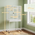 thumbnail image 3 of PawHut 64" Large Bird Cage, Rolling Metal Parrot Cage, White, 3 of 10