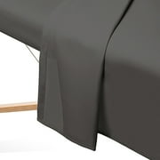 Saloniture 3-Piece Microfiber Massage Table Sheet Set - Premium Facial Bed Cover - Includes Flat and Fitted Sheets with Face Cradle Cover - Gray