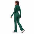 thumbnail image 4 of Veballensty Women's 2 Piece Yoga Outfit, Zip Up Long Sleeve Cropped Jacket & High Waist Flared Leggings Workout Tracksuit for Gym Running, 4 of 9
