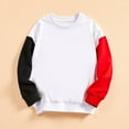 thumbnail image 2 of Otqutp Lightweight Round Neck for Baby Kids Sweatshirts Soft Cotton Warm Crewneck Solid Color Patchwork Long Sleeve Pullover Sweatshirts for Boys Girls(B,18-24 Months), 2 of 7