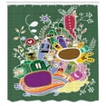 thumbnail image 3 of Ambesonne Cartoon Shower Curtain, Monsters and Animals, 69"Wx75"L, Multicolor, 3 of 3