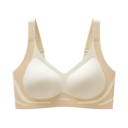 PRORMOOW Wireless Bras  Breathable Sports Bra  Bra Push Up  Full Cup Bra  Comfortable Bras for Women  Women s Seamless Underwear Breast-Reducing Anti-Sagging Sports Push-Up Bra  Complexion  34