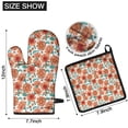 thumbnail image 6 of White Orange Sunflower Green Leaf Pattern Kitchen Oven Mitt and Pot Holder Sets 2 Pcs for Baking, Cooking and Grilling, Heat Resistant Up To 392 °F, 6 of 7